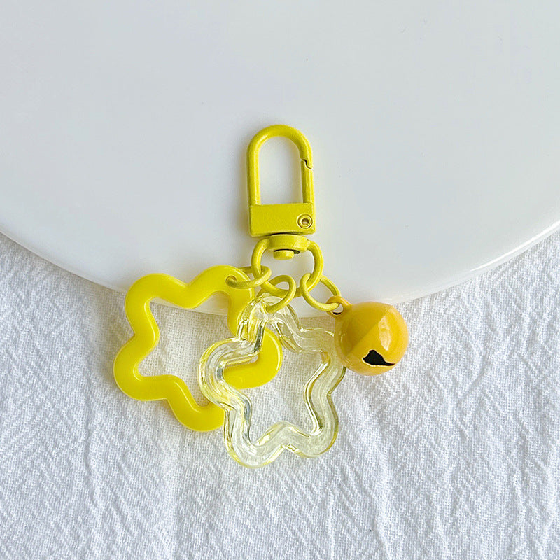 Wholesale Acrylic hollow five-pointed star keychain accessories